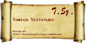 Tomics Szilviusz névjegykártya